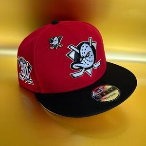 New Era 9fifty Red Two Tone Anaheim Ducks Snapback Cap